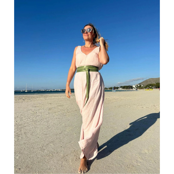 Olive Argentinian Leather Wrap Belt / ADA - Picture 7 of 9